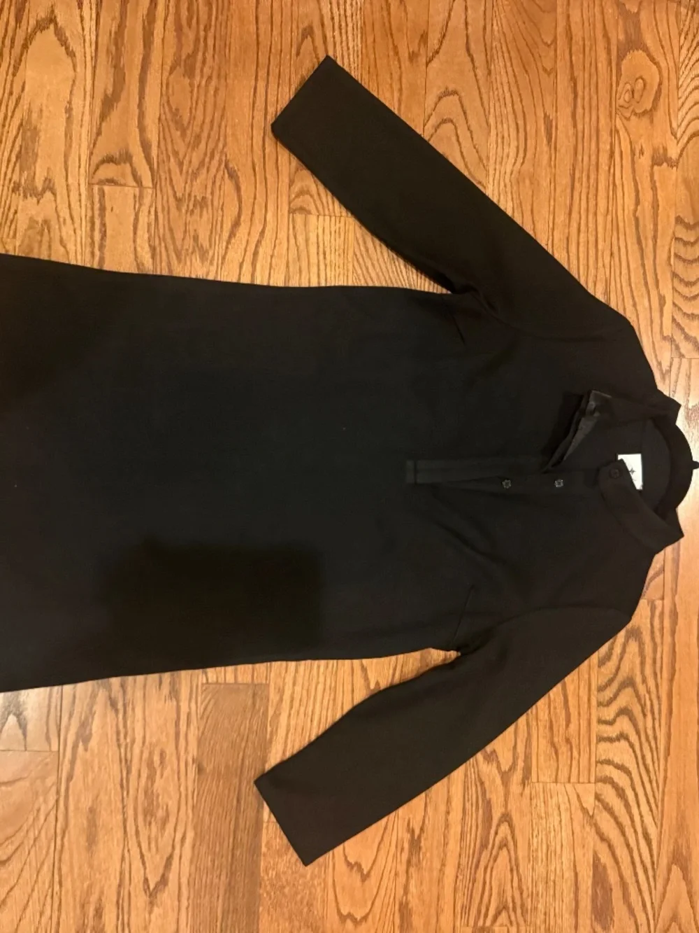 Tuckernuck Avery Dress XS Black Shift Dress Long Sleeve Classic Preppy Mini - Picture 7 of 13